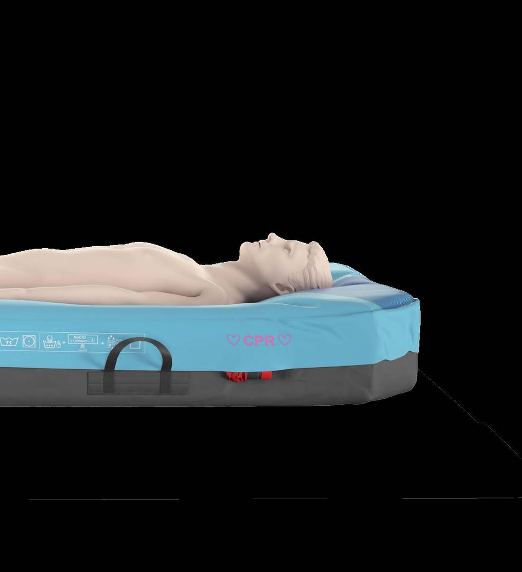 SUPERIOR IMMERSION AND ENVELOPMENT The even distribution across the entire body area eliminates excessive pressure at the risk points thanks to above-standard immersion and envelopment.