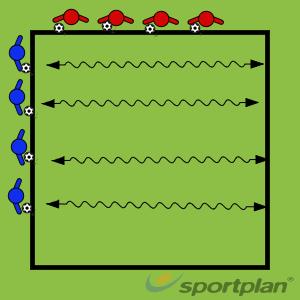 Topic: Dribbling Ball Control U9 Session 1-2 Each Player is given a pinnie to make a squirrel tail. On coaches command the game starts with the players trying to pull out the tail of other squirrels.