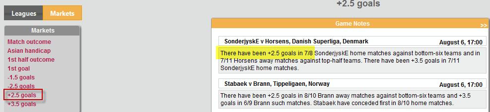 that interests you, or search specifically for +2.5/-2.5 goals. Here s how to find ideas via the Leagues tab.