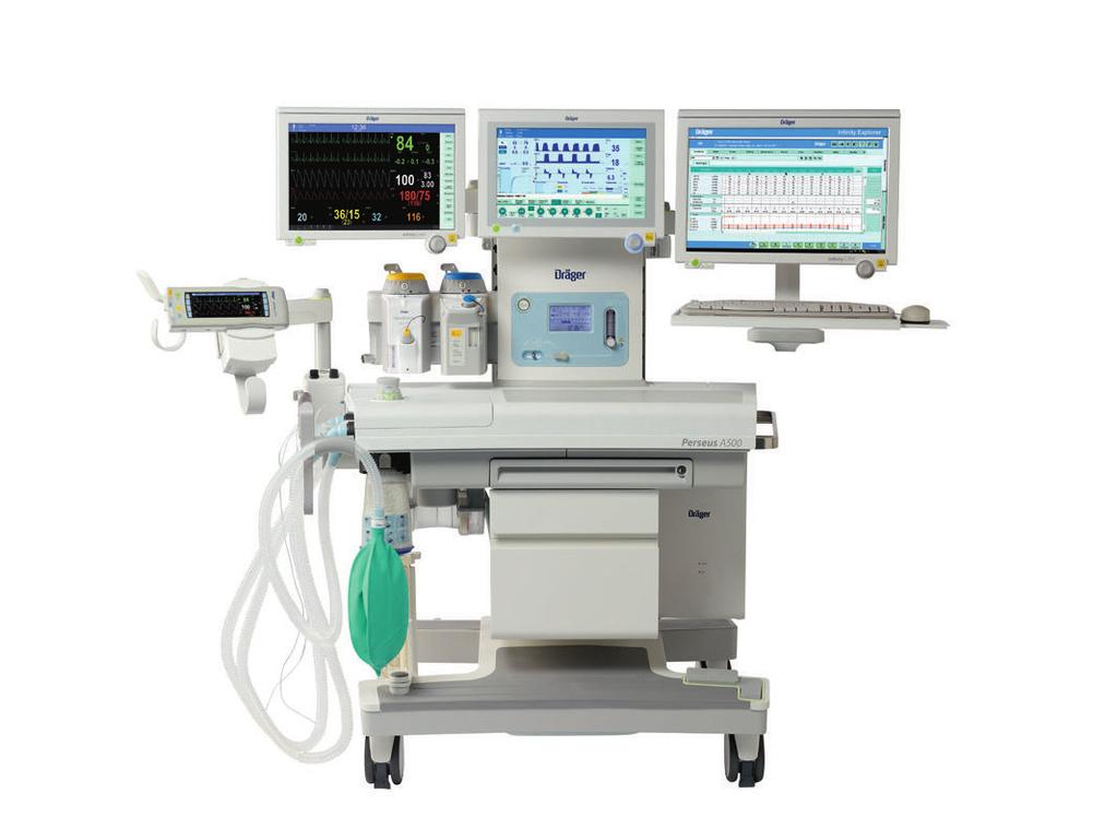 Dräger Perseus A500 Anaesthesia Workstations Outstanding ventilator technology meets the latest approaches to ergonomics and system integration in one innovative anaesthesia machine, developed