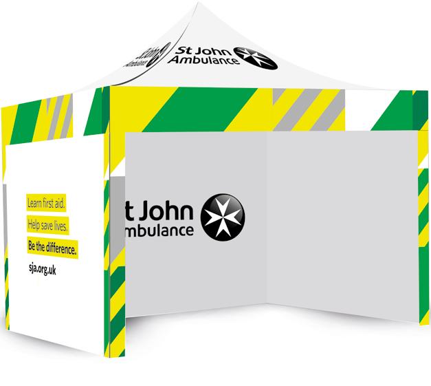 13 St John Ambulance Marquee design general use For our general use marquees we can be a little bit more playful.
