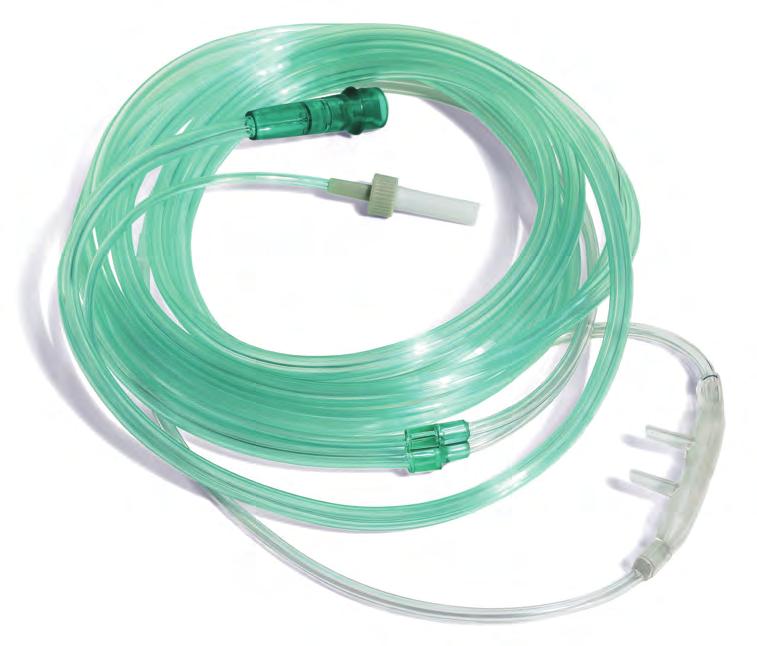 of oxygen Designed help lessen attenuation of the end tidal sample by oxygen dilution Dual nasal cannula simultaneously provides oxygen to both nostrils while obtaining CO 2 sampling during