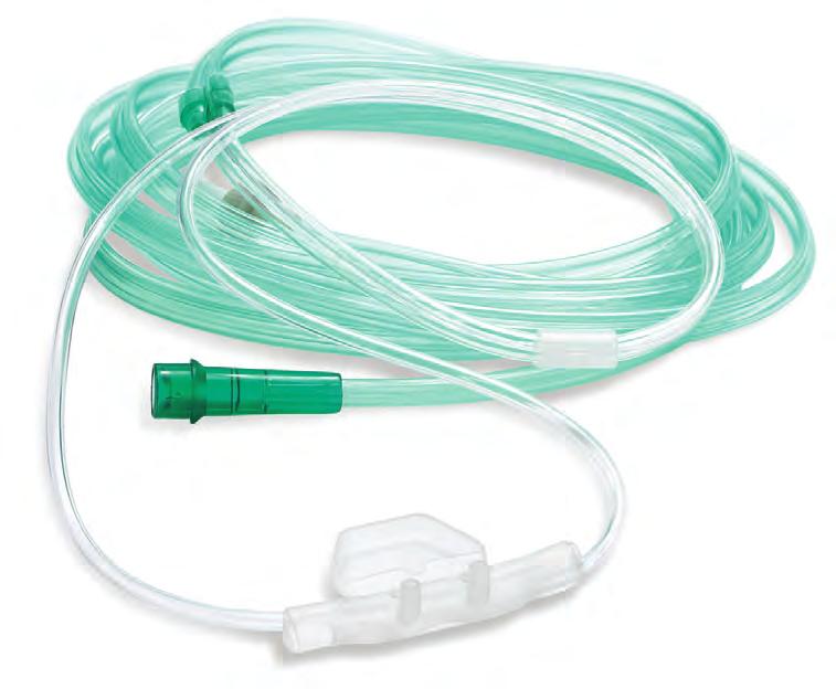 patients Curved nares made of ultra-soft material Innovative design suitable for mouth-breathing patients Dual nasal cannula simultaneously provides oxygen to both