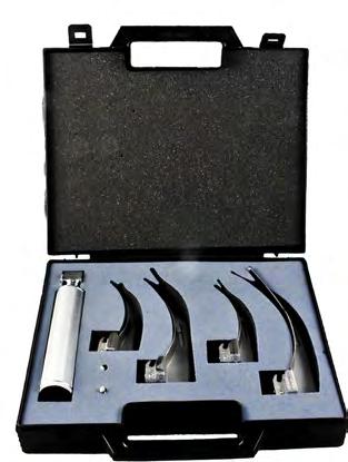 ANESTHESIA Conventional Laryngoscope LARYNGOSCOPE KITS LATEX FREE REUSABLE Available in Macintosh and Miller, American and English profiles Blades constructed of 303/304