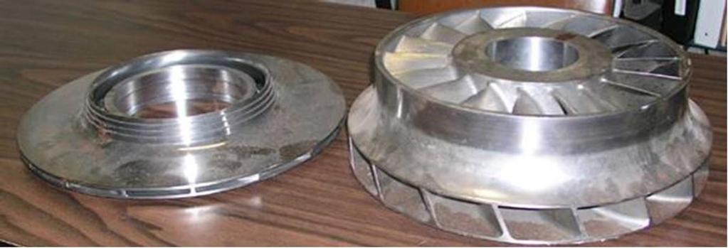 commonly known as mixed flow impeller designs. Ultimately, the flow coefficient can rise to levels where the impeller changes from a radial to an axial design.