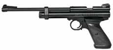 Cometa Indian air pistol series Only 7 lbs. cocking effort. Black or nickel. Crosman 1720T air pistol Shrouded, choked, match-grade Lothar Walther barrel delivers small one-hole groups.