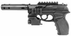 Crosman C11 CO2 pistol series Sleek, sharp, realistic. Gun only or tactical combo w/ compensator, quad-rail & laser. 20rd BB mag. Crosman T4 CO2 pistol Incl. targets, ammo, CO2 & safety glasses.