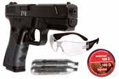 .177 cal=495 fps PC-1792-3655: $59.95 PC-A-3154: extra stick mag: $8.95 Crosman PRO77 CO2 pistol kit Action shooting with a blowback pistol. Incl. 2 CO2 cartridges, safety glasses & 350 steel BBs.