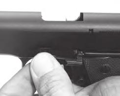 Keep all ammunition away from the cleaning area. Never test the mechanical function of your pistol with live ammunition.  1 Remove the magazine. 2 Place the thumb safety in the off safe position.
