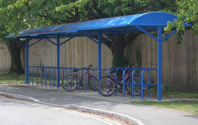 Model Shown: Bespoke 40 cycle capacity Herston Cycle Shelter Stylish mushroom shaped shelter can hold up to 24 cycles Protects cycles from all weather conditions Increasing increments of 1m allow you