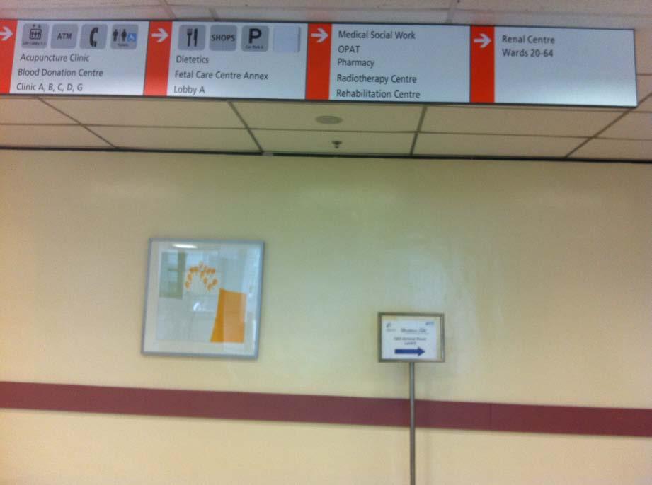Follow the overhead signs and walk towards NUH