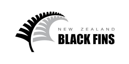 New Zealand Representative Fern Black Fins logos FLAT STACKED The Surf