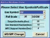 How to use the MG/MR conversion program Gas type and flow rate can be converting using an MG/MR conversion program.