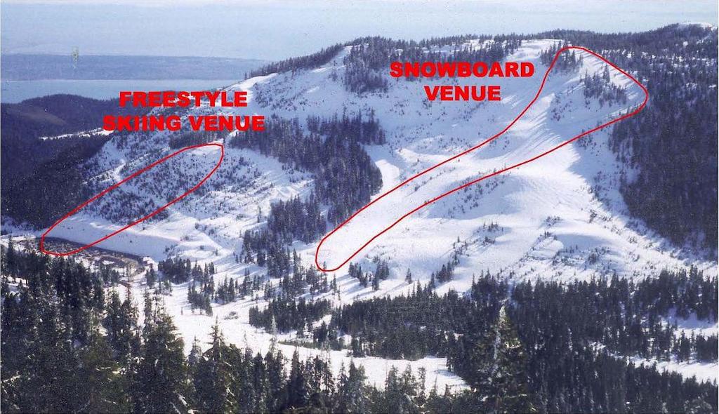 Figure 1-2 Proposed Locations for the Freestyle and Snowboard Venues on Black Mountain 1.