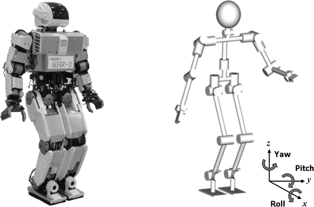 Experimental realization of dynamic walking of KHR-2 709 a biped robot is able to adapt itself to uneven terrain without losing stability in realtime during walking.