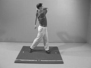 Finish Leaning Back Slightly With Head Over Back Knee As you finish your swing you should be leaning back away from the