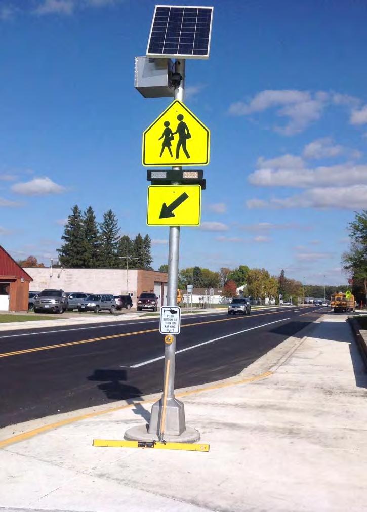 Rectangular Rapid Flashing Beacon (RRFB) Push Button needs to meet all APS requirements including locator tone and audible message Audible message should say: Yellow lights are flashing.