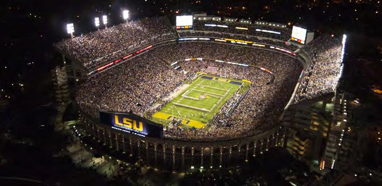 BY THE NUMBERS 102,321 new stadium capacity after the south end zone project finished in summer of 2014. Also the largest crowd in Tiger Stadium history three times.