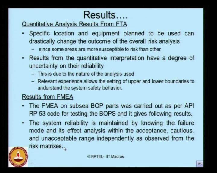 (Refer Slide Time: 12:01) Specific location and equipment planned to be used, can drastically change the outcome of the overall risk analysis.