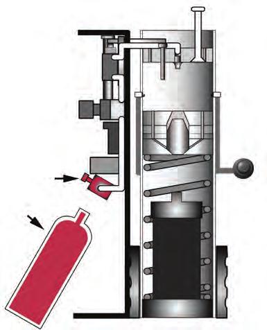 How The Propane Hammer Works 1. We have highlighted the areas being discussed in each step. 1. Tank installation: Propane gas fuels the hammer.