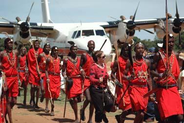 9:00 AM - Depart from Samburu for Masai Mara on a scheduled flight. 11:15 AM - Arrive in Masai Mara. On the airstrip, you will be welcomed by Masai traditional dancers.