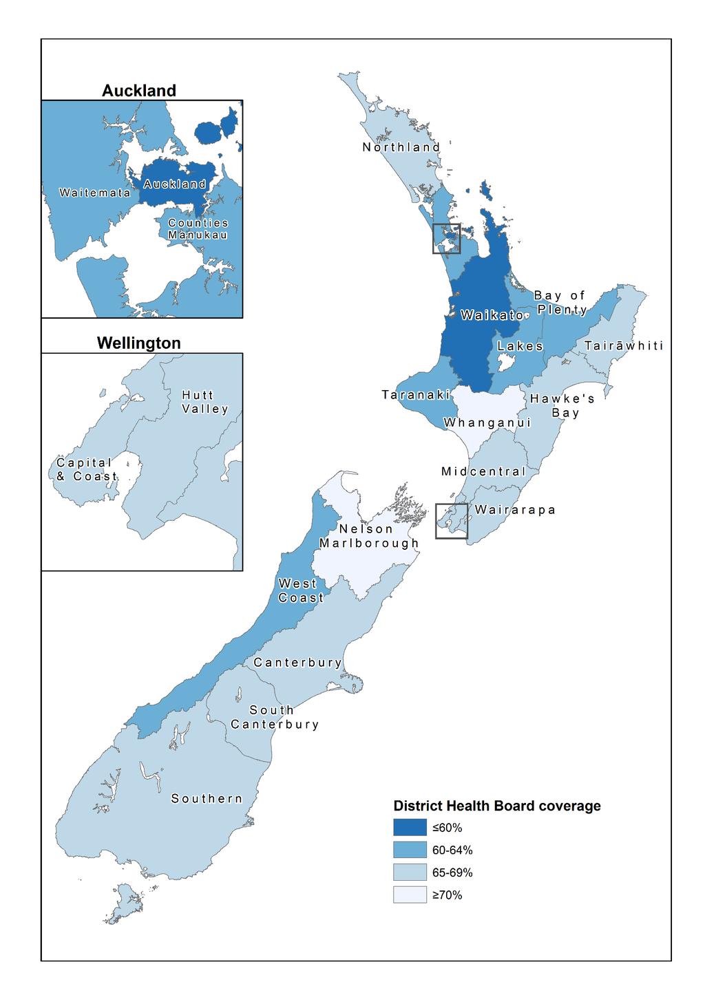 Figure 6: BSA coverage (%) of Māori women aged