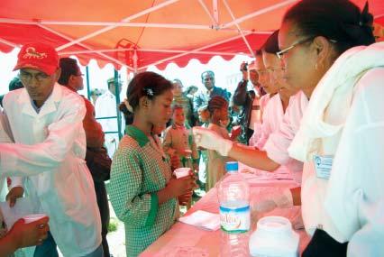 The Ministry of Health and Family Planning has trained hundreds of teachers and volunteers to help promote distribution of anthelminthic drugs free of charge.