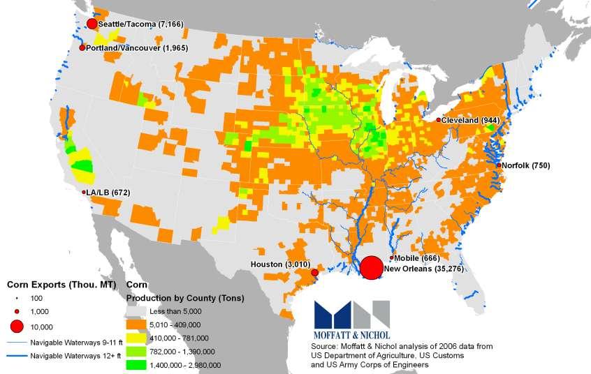 US Corn Production Locations Lack of investment in