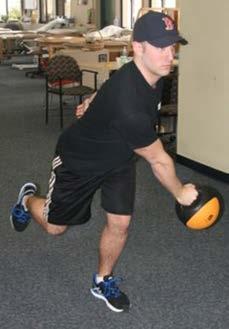 17) Hold medicine ball in front of you.