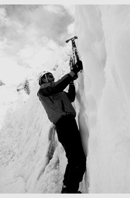 He is blind! Erik crossing a crevasse on Everest. Re-defining Blindness *Despite losing his vision at the age of 13, Erik has become one of the most celebrated and accomplished athletes in the world.