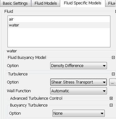 Dispersed Phase Zero Equation Click on water and set: Fluid Buoyancy Model Option to Density Difference