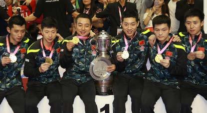 2016 WORLD TEAM CHAMPIONS MEN S TEAM CHAMPION - CHINA (L-R): ZHANG Jike,