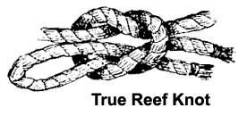 Reef Knot The true "Reef Knot" is merely the square knot with the bight (loop) of the left or right end