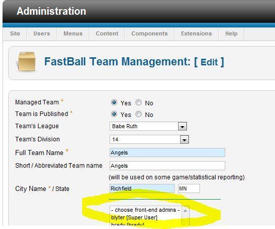 4. Create a new season -> select default season and enabled. The default season is the one which will be loaded for the full schedule page and the default season for the team stat page.
