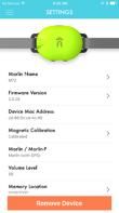 Device Maintenance Device Settings In the mobile App side menu, click on Devices, where the properties of Marlin are shown Battery Level Percentage of battery left.