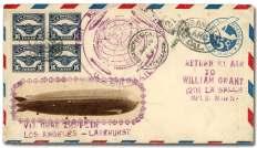 WORLD AEROPHILATELY: Zeppelin Flights 477 478 477 United States, 1929 (29 Aug), Round-the-World Flight, Los An geles - Lakehurst (Michel 31Ab.