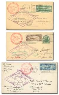 Estimate $100-150 479 480 481 479 United States, 1930, South Amer ica Flight, three cov ers (Michel 66Gc, 68d, e), one of each value, $2.60 Friedrichshafen - Lakehurst; 65 (card) & $1.