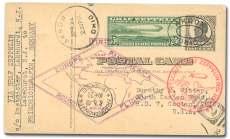 WORLD AEROPHILATELY: Zeppelin Flights 523 524 523 United States, 1930 (3-5 Jun), Re turn Flight, Lakehurst - Friedrichshafen (Michel 68Ge), airmail en - ve lope franked with $1.