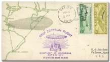 WORLD AEROPHILATELY: Zeppelin Flights 534 535 536 534 United States, 1933 (26 Oct-2 Nov), Chi cago Flight, Ak ron - Friedrichshafen (Michel 355Cc.