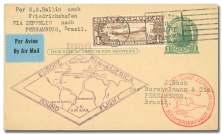 WORLD AEROPHILATELY: Zeppelin Flight Postal Cards 562 United States, 1930 (18 May - 5 Jun), Round-the-World Flight, Friedrichshafen - Lakehurst - Se ville (Michel 67Ga. Sieger 64AII var.