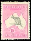 SG 3b), Swan wa ter mark, light mute barred oval can cel, clear to large mar gins, F.-V.F., SG 850 ($1,270).
