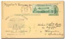 WORLD AEROPHILATELY: Zeppelin Flight Postal Cards 573 574 575 573 United States, 1933 (14-31 Oct), Chi cago Flight, Friedrichshafen - Se ville (Michel 354Ca.