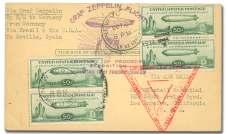 -V.F. 83 cards flown. Michel 300 ($340). Sieger 175 ($200). Estimate $100-150 575 United States, 1933 (26 Oct - 2 Nov), Chi cago Flight, Chi cago - Friedrichshafen (Michel 355Cd.