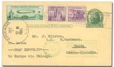 Zeppelin cachet. 576 577 576 United States, 1933 (26 Oct-2 Nov), Chi cago Flight, Chi cago - Friedrichshafen (Michel 355Cd.