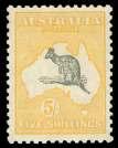 Estimate $300-400 76 Aus tra lia, 1929, Kan ga roo and Map, 10s gray & pink (101. SG 112), Small Mul ti ple wa ter mark, o.g., lightly hinged, lovely pas tel color, fresh and Very Fine.
