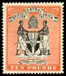 BRITISH COMMONWEALTH: British Central Africa - Brunei BRITISH CENTRAL AFRICA 81 Brit ish Cen tral Af rica, 1891, B.C.A. on Rho de sia 10 brown (17. SG 17), o.g.