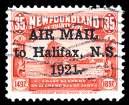 Estimate $200-300 92 Newfoundland, 1941, 3 rose car mine, full off set on re verse (255 var.