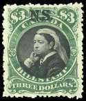 Estimate $2,000-3,000 99 / Nova Sco tia, Bill Stamps, 1868, $2 red & black, $3 green & black (Van Dam NSB17, NSB18a), $2 with neat manu script can cel,