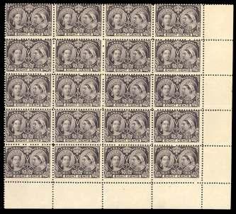 Estimate $750-1,000 133 134 133 a Can ada, 1897, Queen Vic to ria Ju bi lee, 50 ul tra ma rine (60), block of 4, o.g.