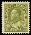 Scott $850. Unitrade C$1,800 ($1,530). Estimate $350-500 161 Can ada, 1925, King George V Ad mi ral, 20 ol ive green (119 var.